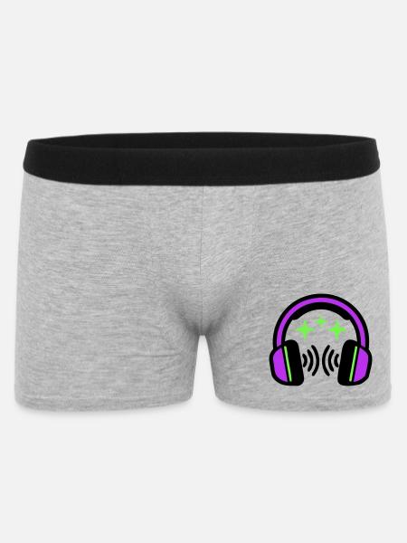 Headphones Stars Icon - Men's Boxer Shorts - heather grey