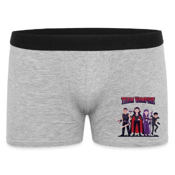 Team Vampir: Harte Freunde - Männer Boxer Shorts - Grau meliert - Vorne