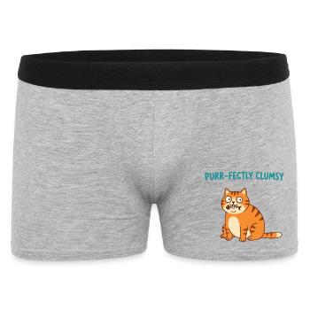 Purrfekt Ungeschickte Katze - Männer Boxer Shorts - Grau meliert - Vorne
