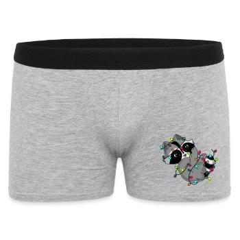 Snuggles der Waschbär und die Lichterkette - Männer Boxer Shorts - Grau meliert - Vorne