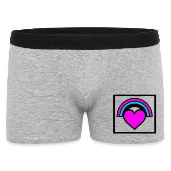 Graphique de cadre en forme de cœur arc-en-ciel - Boxer Homme - gris chiné - Devant