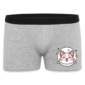Corgi Hund Herz Icon - Männer Boxer Shorts - Grau meliert - Vorne