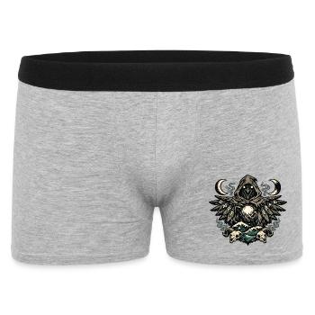 Mondschatten Rabenrunen-Orakel - Männer Boxer Shorts - Grau meliert - Vorne