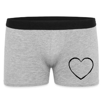 Herz - Männer Boxer Shorts - Grau meliert - Vorne