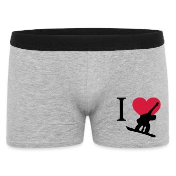 J'aime Snowboarding - Boxer Homme - gris chiné - Devant