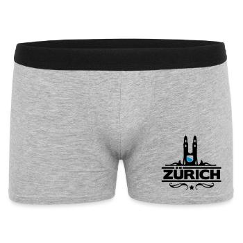 Zürich - Zürcher - Zurich - Männer Boxer Shorts - Grau meliert - Vorne