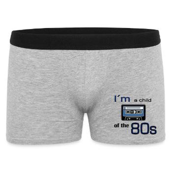 I'm a child of the eighties cassette tape - Men's Boxer Shorts - heather grey - Front