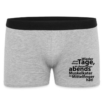  Muskelkater im Mittelfinger - Männer Boxer Shorts - Grau meliert - Vorne
