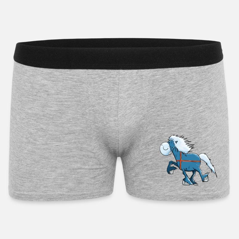 Isländer mit Flagge - Männer Boxer Shorts - Grau meliert