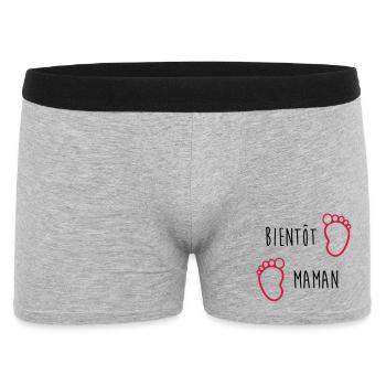 Bientôt Maman / Bébé / Naissance / Enceinte / Baby - Boxer Homme - gris chiné - Devant