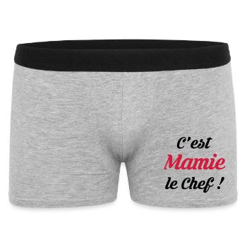 C'est Mamie le Chef ! Mamt Naissance Bébé Enfant - Boxer Homme - gris chiné - Devant