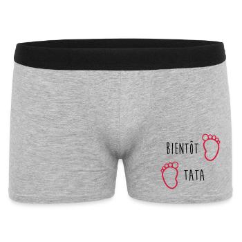 Tante / Tata / Marraine / Oncle / Nourrice / Bébé - Boxer Homme - gris chiné - Devant