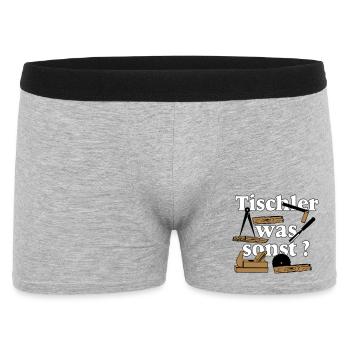 Schreiner,Tischler , Tischler was sonst (25) - Männer Boxer Shorts - Grau meliert - Vorne