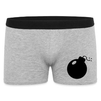 BOMB - Men's Boxer Shorts - heather grey - Front
