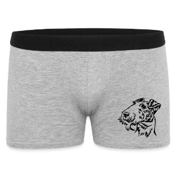 Foxterrier Kopf - Männer Boxer Shorts - Grau meliert - Vorne