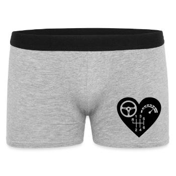 Getriebe 6 Gang Herz - Männer Boxer Shorts - Grau meliert - Vorne