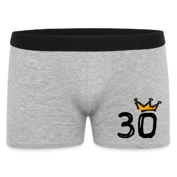30th birthday Krone - Men's Boxer Shorts - heather grey - Front