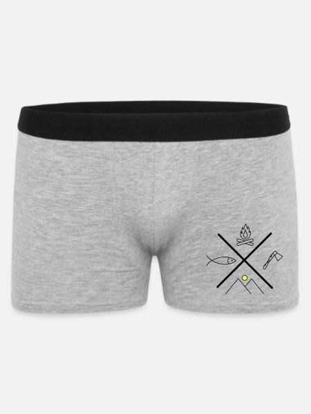 Lustiges Geschenk für Angler - Männer Boxer Shorts - Grau meliert
