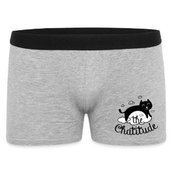 Chatitude, drôle de chat ! humour chat paresseux - Boxer Homme - gris chiné - Devant