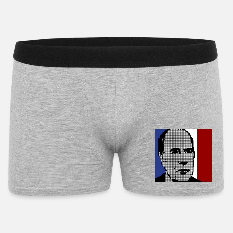 Mitterrand 1981 - Boxer Homme - gris chiné