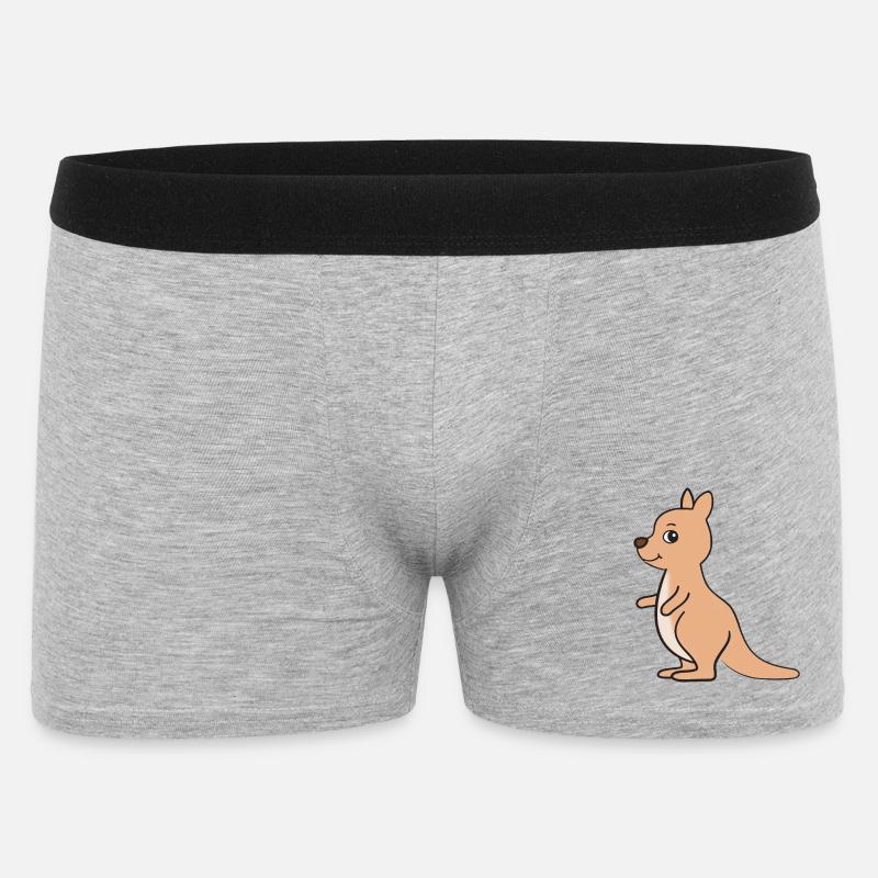 Känguru - Männer Boxer Shorts - Grau meliert
