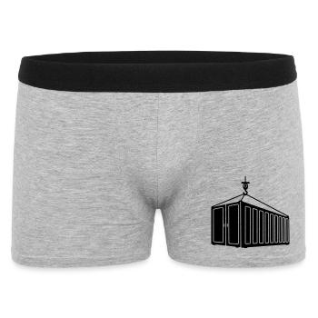 Conteneur maritime sur logo de grue à crochet - Boxer Homme - gris chiné - Devant