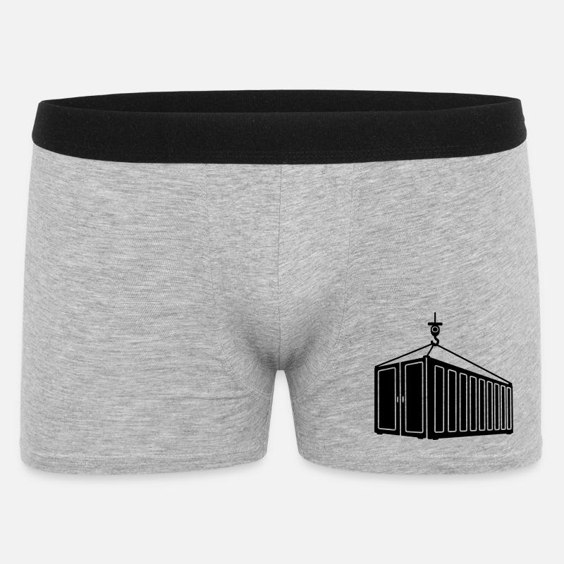 Sea container on hook crane logo - Men's Boxer Shorts - heather grey