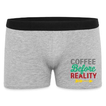 Coffee Before Reality - Men's Boxer Shorts - heather grey - Front
