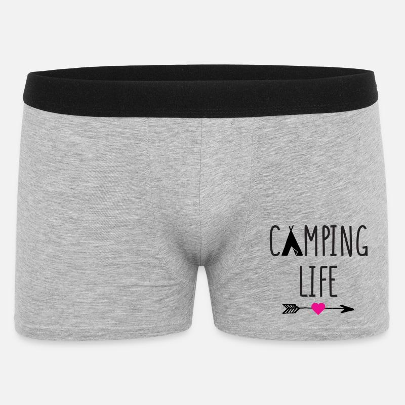 Campingleben - Männer Boxer Shorts - Grau meliert