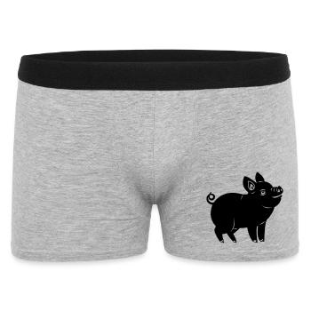 Pig cheerful logo Shadow image - Men's Boxer Shorts - heather grey - Front