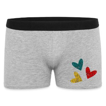 CŒUR. CŒURS. SAINT VALENTIN. LOVE. AMOUR. NOËL - Boxer Homme - gris chiné - Devant