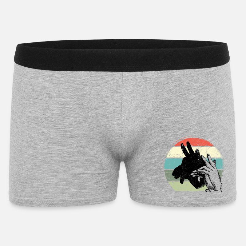 Girafe Silhouette Retro Sunset - Boxer Homme - gris chiné