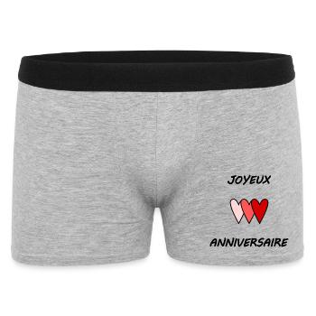 JOYEUX ANNIVERSAIRE. HAPPY BIRTHDAY. ANNIVERSAIRE. - Boxer Homme - gris chiné - Devant