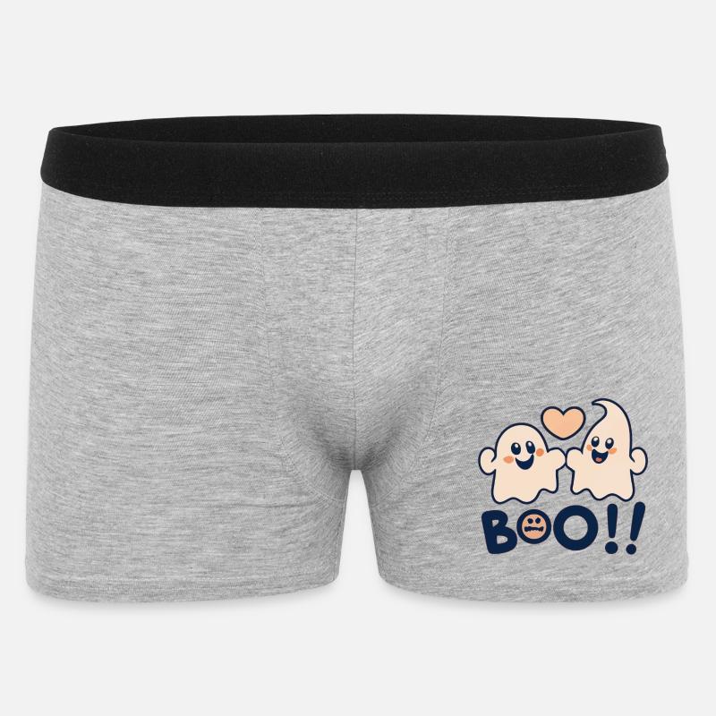 boo - Männer Boxer Shorts - Grau meliert