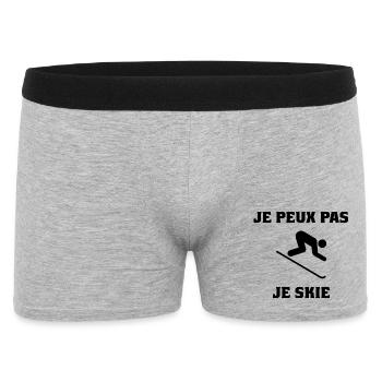 I CAN'T. SKI. SKI. RACKET. SNOW. SNOWBOARDING - Men's Boxer Shorts - heather grey - Front