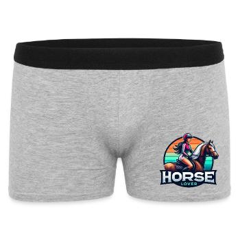 Vibrant Equestrian Rider Illustration - Men's Boxer Shorts - heather grey - Front