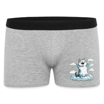 Cat waking up, cat humor! - Men's Boxer Shorts - heather grey - Front