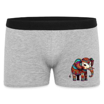 Elefant - Männer Boxer Shorts - Grau meliert - Vorne
