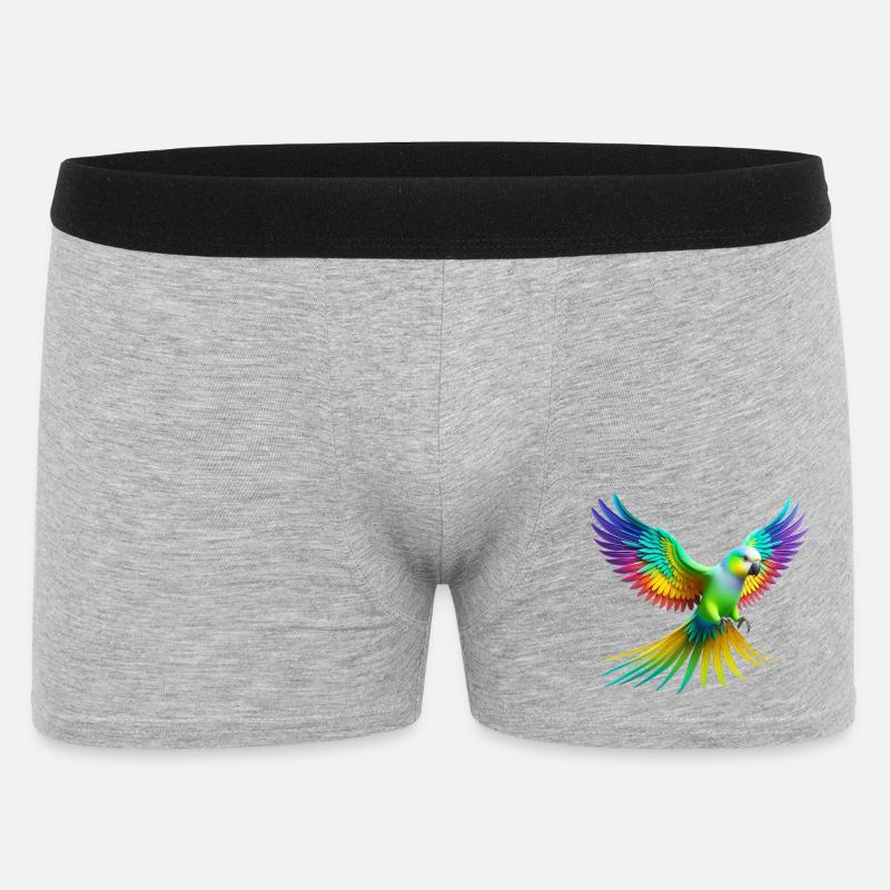 Regenbogensittich (02) - Männer Boxer Shorts - Grau meliert