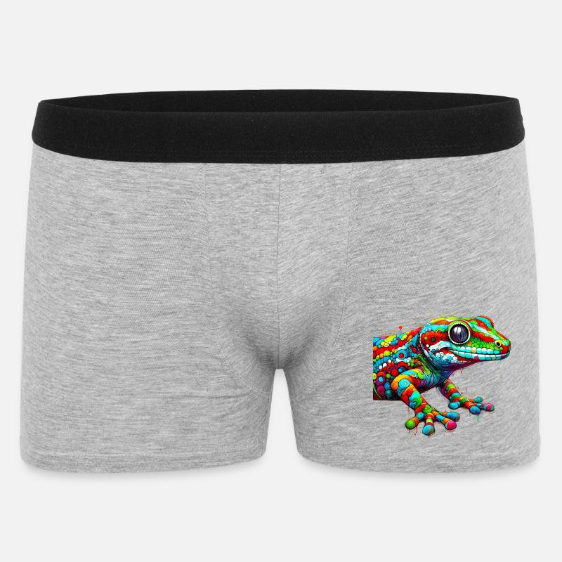 Gecko - Männer Boxer Shorts - Grau meliert
