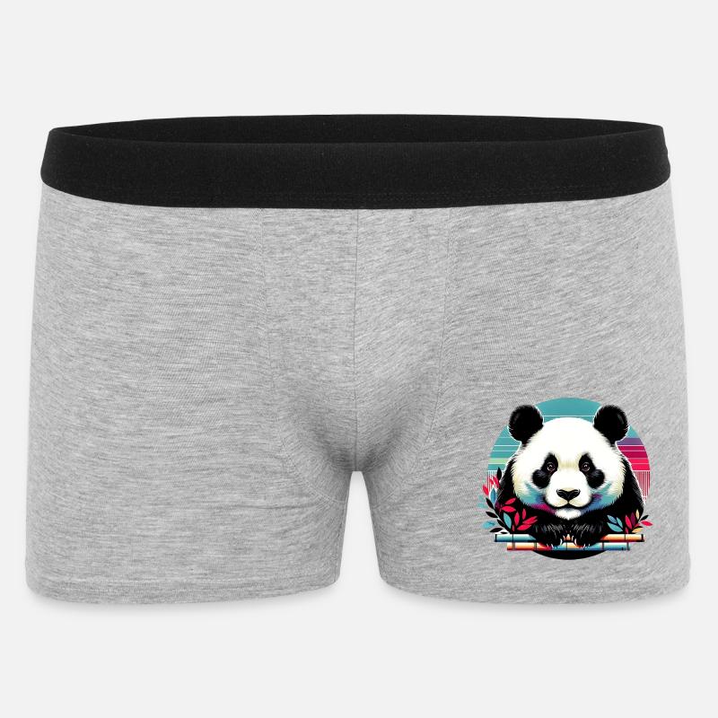 Panda - Männer Boxer Shorts - Grau meliert