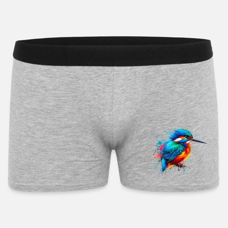 Eisvogel - Männer Boxer Shorts - Grau meliert