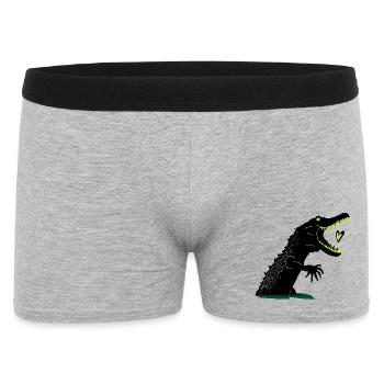 Crocodile I like you to eat - Men's Boxer Shorts - heather grey - Front