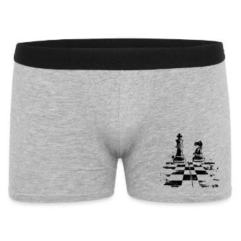 Dames d’échecs et dessin du roi - Boxer Homme - gris chiné - Devant