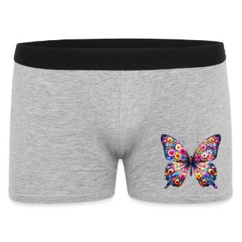 Butterfly decorated with flowers - Men's Boxer Shorts - heather grey - Front