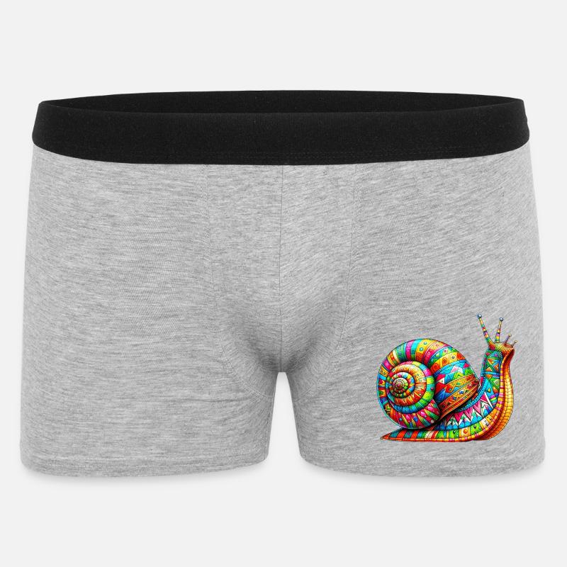 Schnecke - Männer Boxer Shorts - Grau meliert