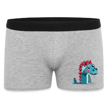 A Dino – Playful and Colorful Illustration - Men's Boxer Shorts - heather grey - Front