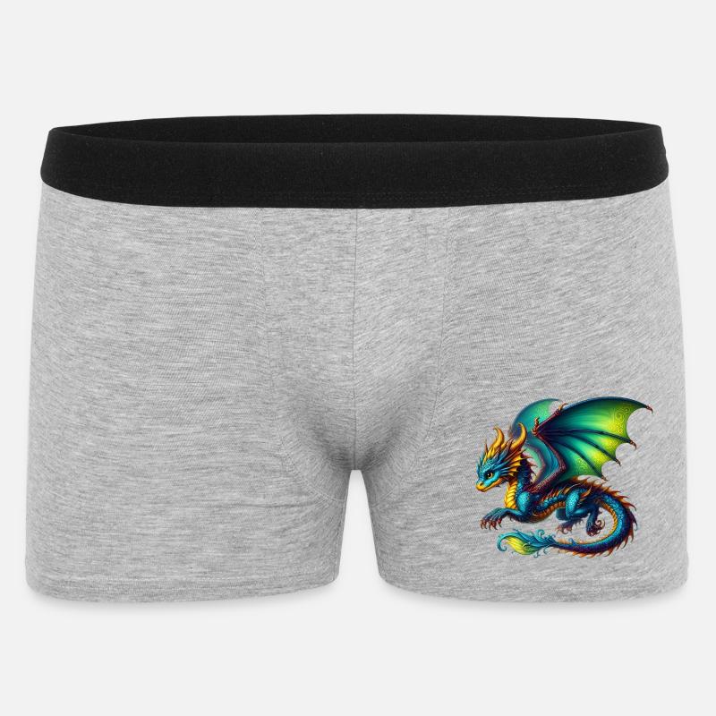 Drache - Männer Boxer Shorts - Grau meliert