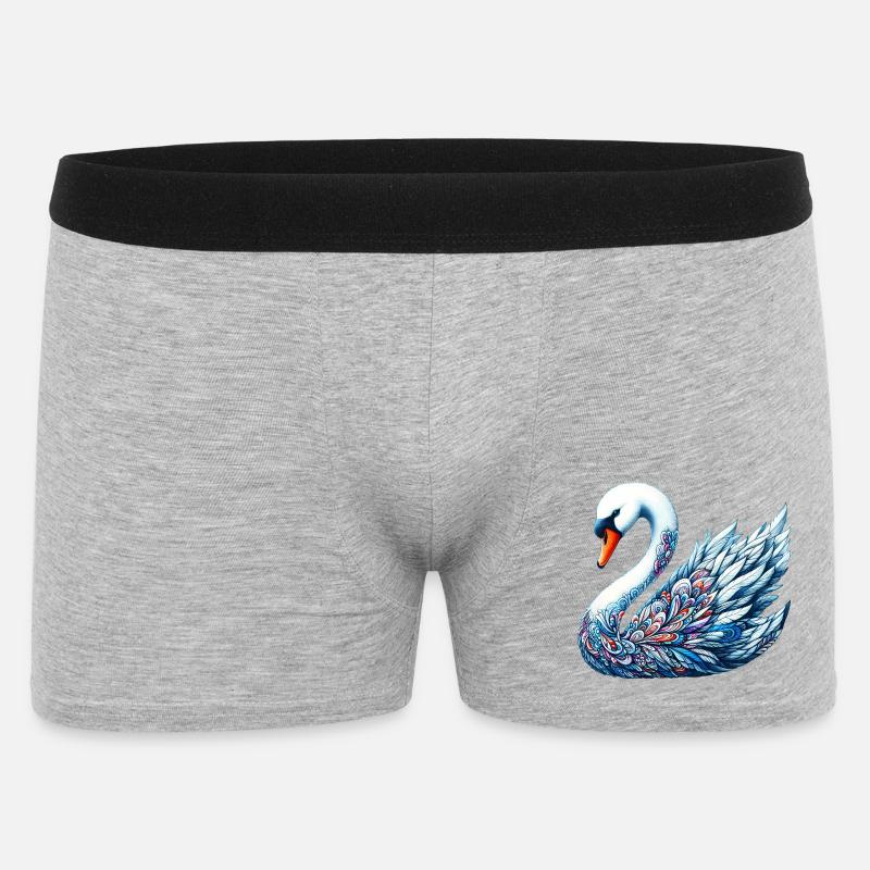 Schwan - Männer Boxer Shorts - Grau meliert