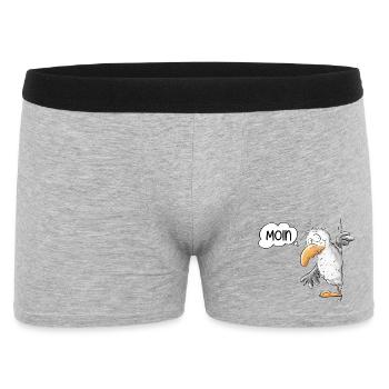 Moin Saying Seagull Animal Motif - Men's Boxer Shorts - heather grey - Front